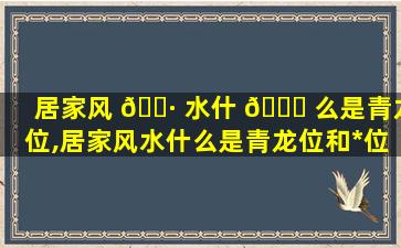 居家风 🌷 水什 🐟 么是青龙位,居家风水什么是青龙位和*
位